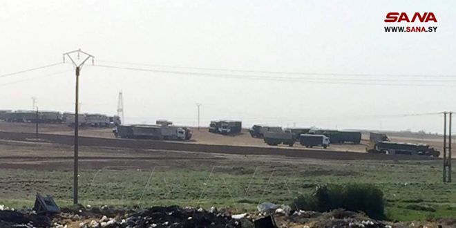الاحتلال الأمريكي يسرق حمولة 40 شاحنة من القمح السوري