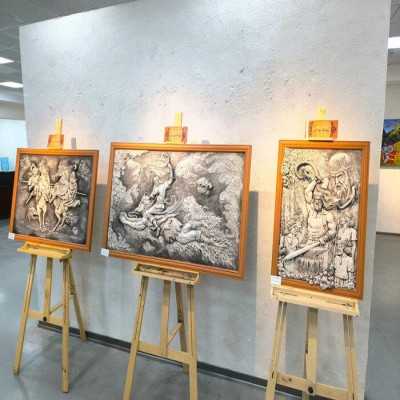 نمایشگاه نقاشی داستان‌های شاهنامه در کرمانشاه افتتاح شد